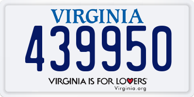 VA license plate 439950