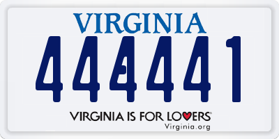 VA license plate 444441