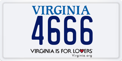 VA license plate 4666