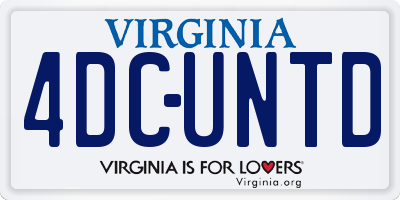 VA license plate 4DCUNTD