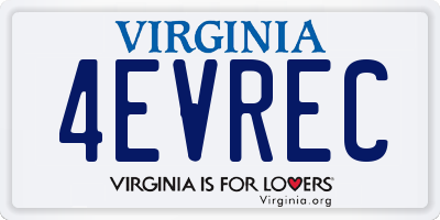 VA license plate 4EVREC