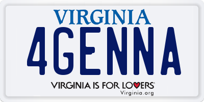 VA license plate 4GENNA