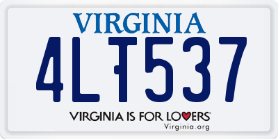 VA license plate 4LT537