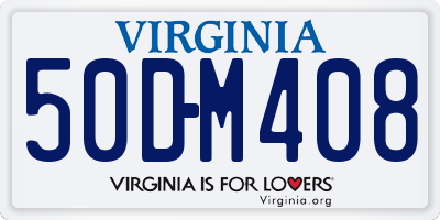 VA license plate 50DM408