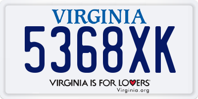 VA license plate 5368XK