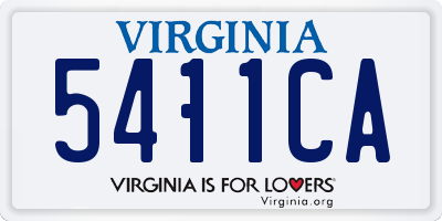 VA license plate 5411CA