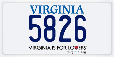 VA license plate 5826