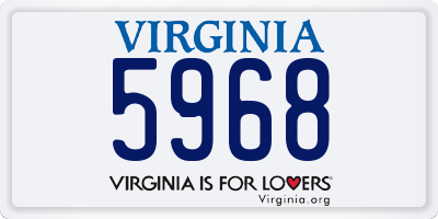 VA license plate 5968