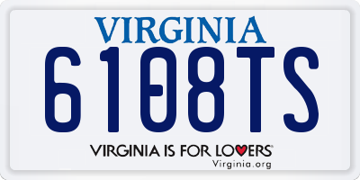 VA license plate 6108TS