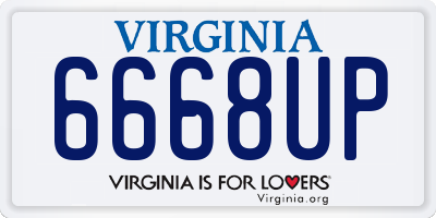 VA license plate 6668UP