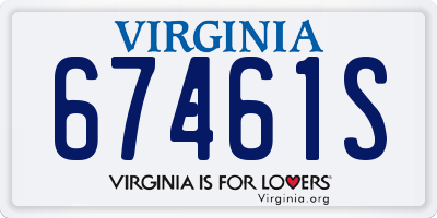 VA license plate 67461S