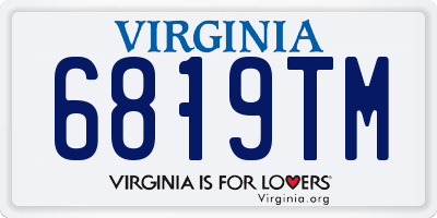 VA license plate 6819TM
