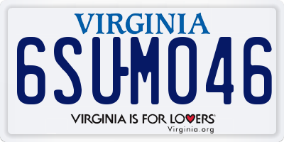 VA license plate 6SUM046