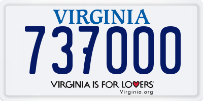 VA license plate 737000