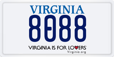 VA license plate 8088