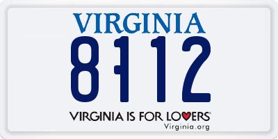 VA license plate 8112