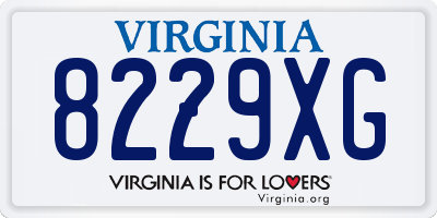 VA license plate 8229XG