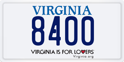 VA license plate 8400