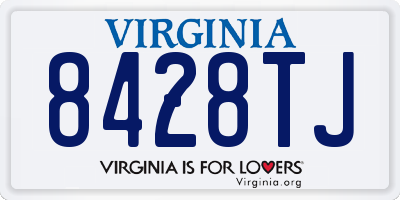 VA license plate 8428TJ