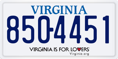 VA license plate 8504451