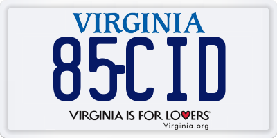 VA license plate 85CID