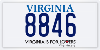 VA license plate 8846