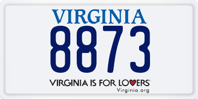 VA license plate 8873