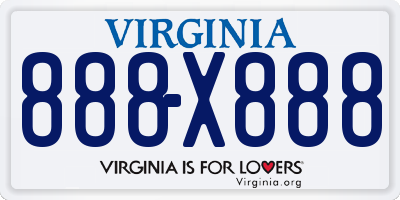 VA license plate 888X888