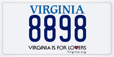 VA license plate 8898