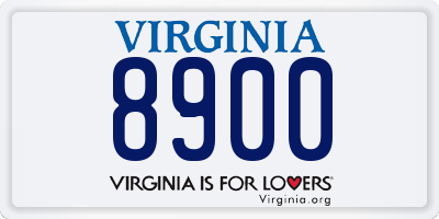 VA license plate 8900