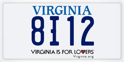 VA license plate 8I12