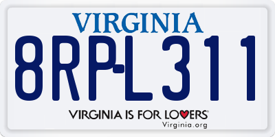 VA license plate 8RPL311