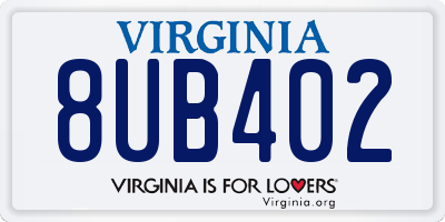 VA license plate 8UB402