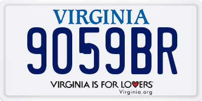 VA license plate 9059BR