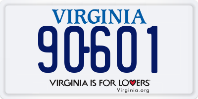 VA license plate 90601