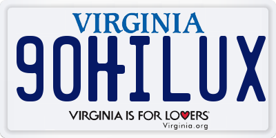 VA license plate 90HILUX