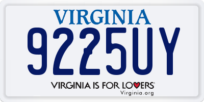 VA license plate 9225UY