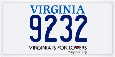 VA license plate 9232