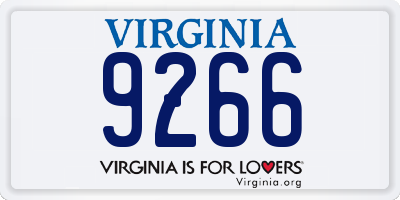 VA license plate 9266