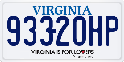 VA license plate 93320HP