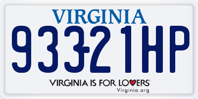 VA license plate 93321HP