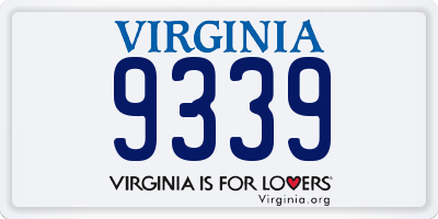 VA license plate 9339