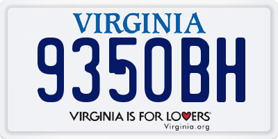 VA license plate 9350BH