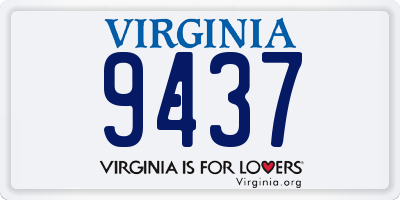 VA license plate 9437