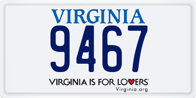 VA license plate 9467