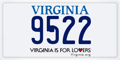 VA license plate 9522