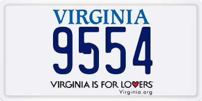 VA license plate 9554