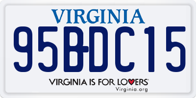 VA license plate 95BDC15