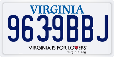 VA license plate 9639BBJ