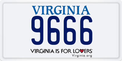 VA license plate 9666